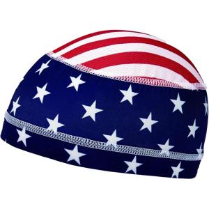 imageMISSION Cooling Helmet Liner  Lightweight ampamp Breathable  Cools Up to 2 Hours  UPF 50 Sun Protection  Machine WashableUsa Flag