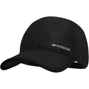 imageMISSION Cooling UPF Performance Hat  Unisex One Size Cap for Workouts Golf ampamp Running  Sweat ampamp Water Activated TechnologyBlack