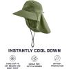 imageCooling Sun Defender Sun Hat UPF 50 UV Protection for Men Women Wide Brim Outdoor Hat for Hiking Fishing Beach GardeningBronze Green