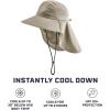 imageCooling Sun Defender Sun Hat UPF 50 UV Protection for Men Women Wide Brim Outdoor Hat for Hiking Fishing Beach GardeningOatmeal