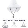 imageCooling Sun Defender Sun Hat UPF 50 UV Protection for Men Women Wide Brim Outdoor Hat for Hiking Fishing Beach GardeningWhite