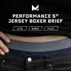 imageMISSION 5quot Performance Jersey Boxer Briefs Small  2 Pack  AntiRoll Waistband  Soft MoistureWicking FabricBlackBlack