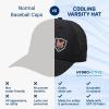imageMISSION Cooling Flex Varsity Hat  Unisex Baseball Cap  Lightweight ampamp Stretch Fit  Cools Up to 2 Hours  UPF 50 ProtectionBlack