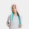 imageMISSION Reversible Cooling Hoodie Towel Hood Towel Cools Instantly When Wet UPF 50 Sun Protection Contours Your Head to Stay in Place Great for Sports Fitness Gym White MultiPink Mint