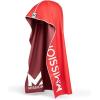 imageMISSION Reversible Cooling Hoodie Towel Hood Towel Cools Instantly When Wet UPF 50 Sun Protection Contours Your Head to Stay in Place Great for Sports Fitness Gym White MultiRed Burgundy