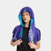 imageMISSION Reversible Cooling Hoodie Towel Hood Towel Cools Instantly When Wet UPF 50 Sun Protection Contours Your Head to Stay in Place Great for Sports Fitness Gym White MultiTeal Purple