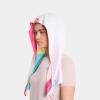 imageMISSION Reversible Cooling Hoodie Towel Hood Towel Cools Instantly When Wet UPF 50 Sun Protection Contours Your Head to Stay in Place Great for Sports Fitness Gym White MultiWhite Multi