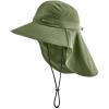 imageCooling Sun Defender Sun Hat UPF 50 UV Protection for Men Women Wide Brim Outdoor Hat for Hiking Fishing Beach GardeningBronze Green