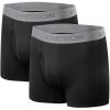 imageMISSION 5quot Performance Jersey Boxer Briefs Small  2 Pack  AntiRoll Waistband  Soft MoistureWicking FabricBlackBlack