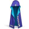 imageMISSION Reversible Cooling Hoodie Towel Hood Towel Cools Instantly When Wet UPF 50 Sun Protection Contours Your Head to Stay in Place Great for Sports Fitness Gym White MultiTeal Purple