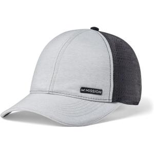 imageMISSION Cooling Apex Hat  Unisex Baseball Cap  Lightweight ampamp Adjustable  Cools Up to 2 Hours  UPF 50 Sun ProtectionAlloyBlack