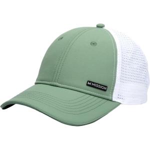 imageMISSION Cooling Apex Hat  Unisex Baseball Cap  Lightweight ampamp Adjustable  Cools Up to 2 Hours  UPF 50 Sun ProtectionHedge GreenWhite