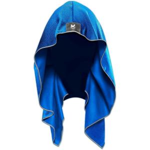 imageMISSION Cooling Hoodie Towel Hood Towel Evaporative Cool Technology Cools Instantly When Wet UPF 50 Sun Protection Contours Your Head to Stay in Place Great for Sports Fitness GymMission Blue
