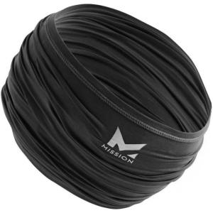 imageMISSION Cooling UPF MultiUse Neck Gaiter Mens ampamp Womens Buff for Working Running Sports Sweat ampamp Water Activated TechnologyBlack