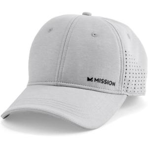 imageMISSION Cooling Vented Performance Hat Unisex One Size Cap for Workouts Golf ampamp Running Sweat ampamp Water Activated TechnologyAlloy Heather