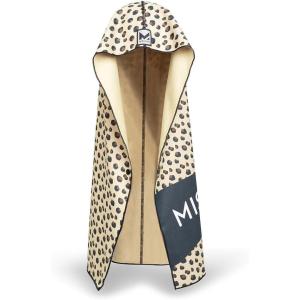 imageMISSION Max Plus Cooling Hoodie Towel Hood Towel Cools Instantly When Wet UPF 50 Sun Protection Contours Your Head to Stay in Place Great for Sports Fitness Gym BlackLeopard