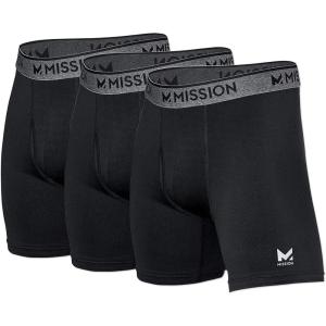 imageMISSION Mesh Boxer Briefs 6 Mens Underwear  Performance Heat Release  3 Pack3 PackBlack