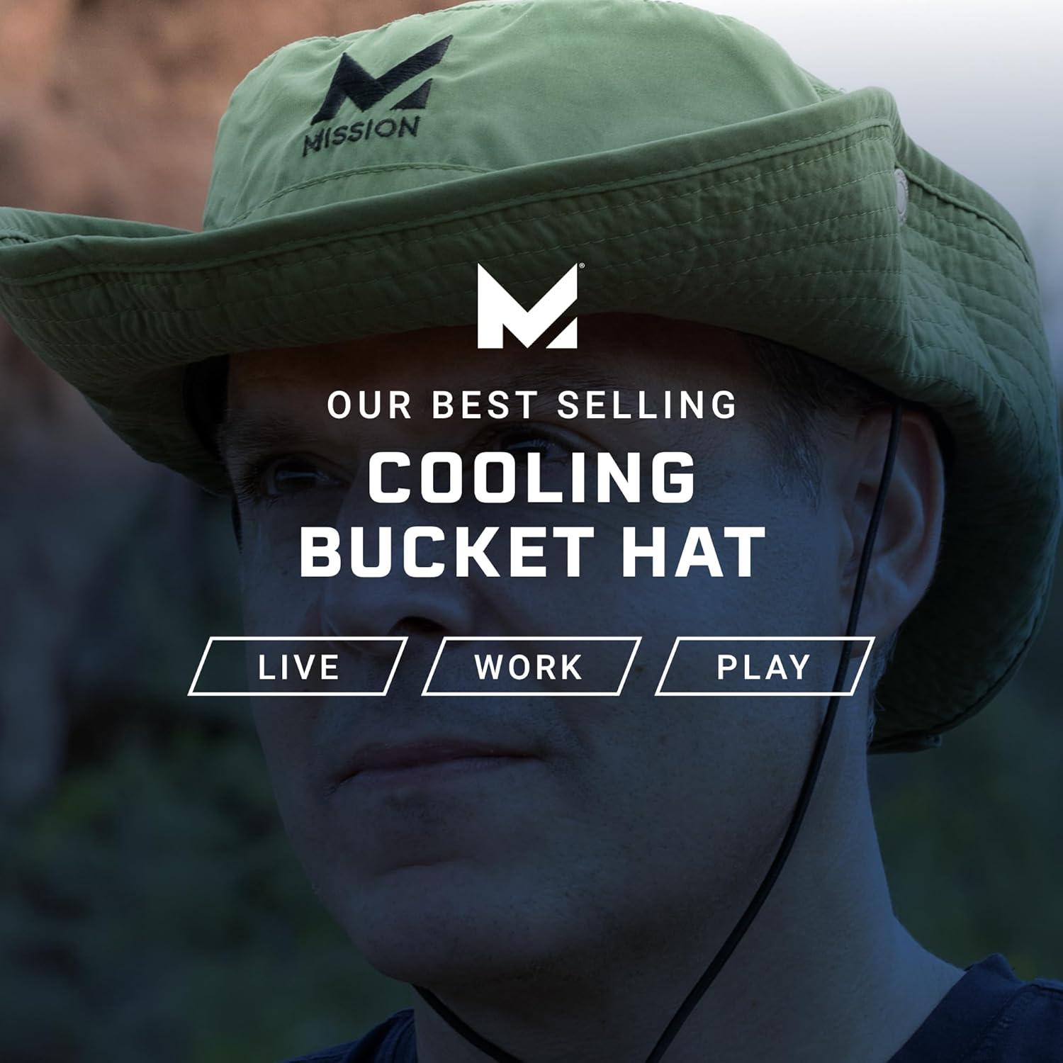 imageMISSION Cooling UPF Bucket Hat  Unisex Sun Hat for Hiking Golfing ampamp Fishing  Sweat ampamp Water Activated Technology Honeydew Prism