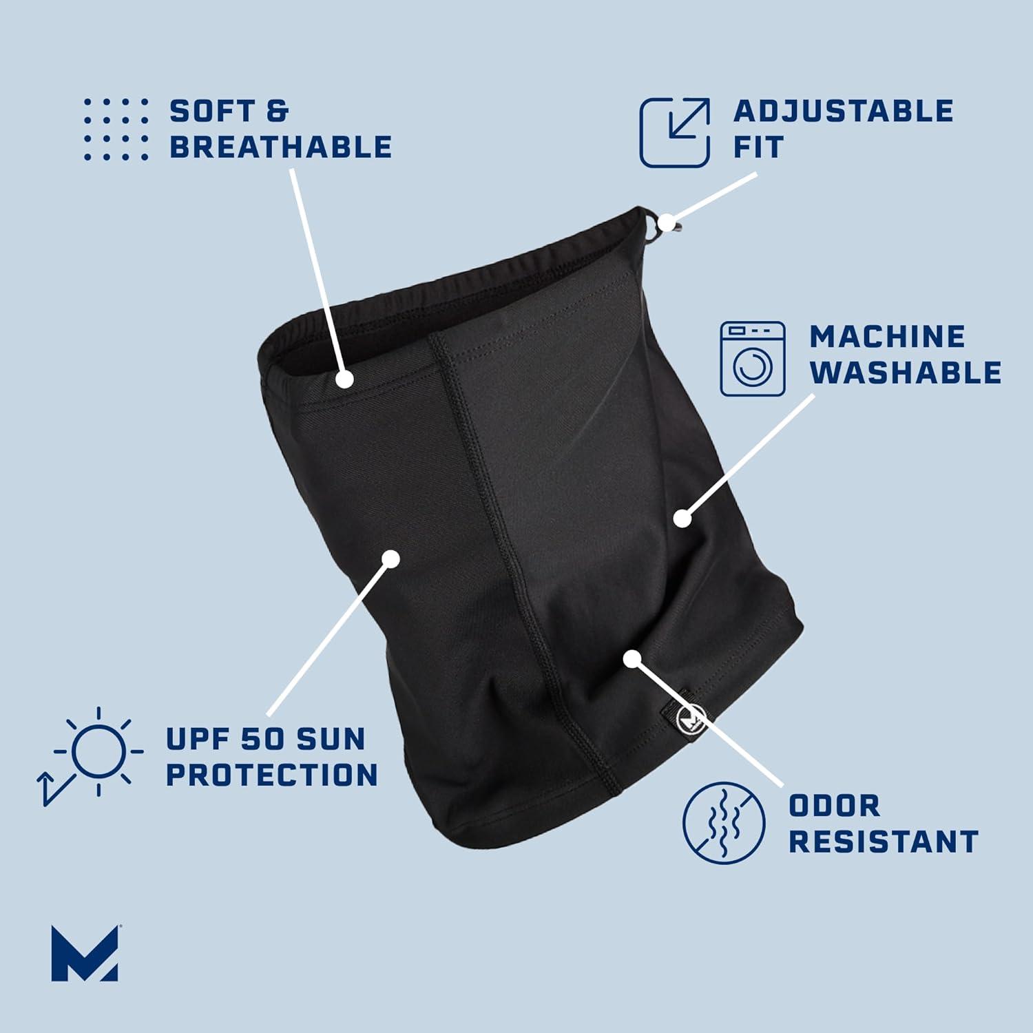 imageMISSION AllSeason Adjustable Neck Gaiter Anthracite  Lightweight  UltraDrying Fabric  Absorbs Sweat in Seconds  UPF 50 Sun Protection  Machine Washable